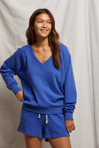 Sinead Relaxed French Terry V Neck Sweatshirt