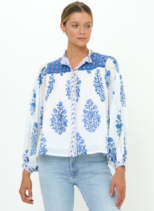 Mandarin Pintuck Blouse
