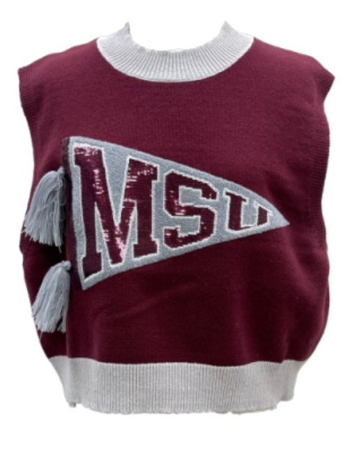 MSU Pennant Sweater Tank