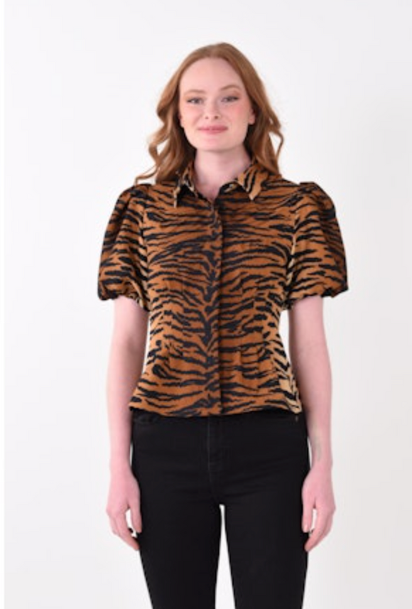 Britt Top- Tiger Jacquard