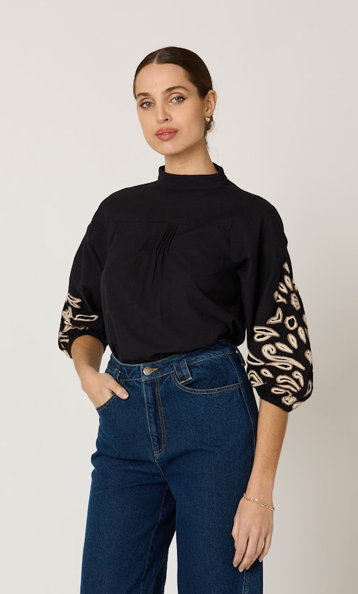 Black/ Ivory Clarissa Blouse