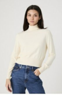 Cream Cosysoft Turtleneck Sweater