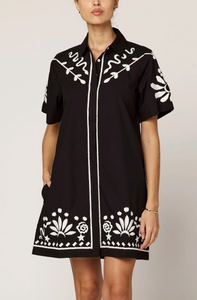 Black/Ivory Riya Mini Dress