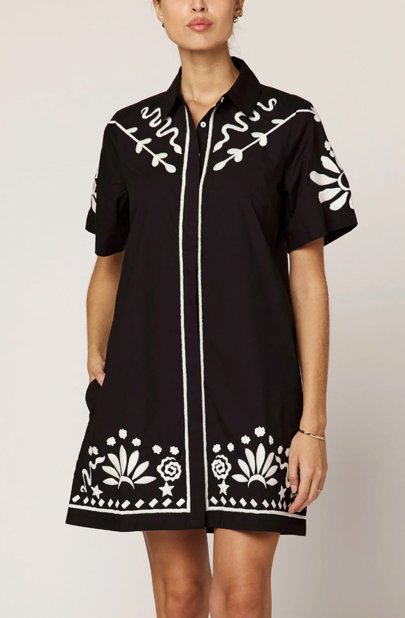 Black/Ivory Riya Mini Dress