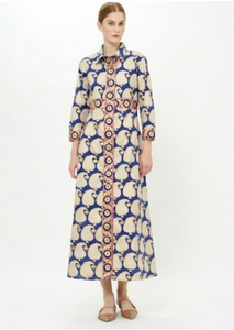 Agra Navy Shirt Dress Maxi