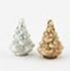 Glass Tree, Gold/Silver, 2 Asst, 6