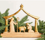 Wood Manger Nativity