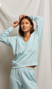 Sinead Relaxed French Terry V Neck Sweatshirt – The Olive Tree