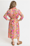 Toucan Scarf Pocket Shirt Dress