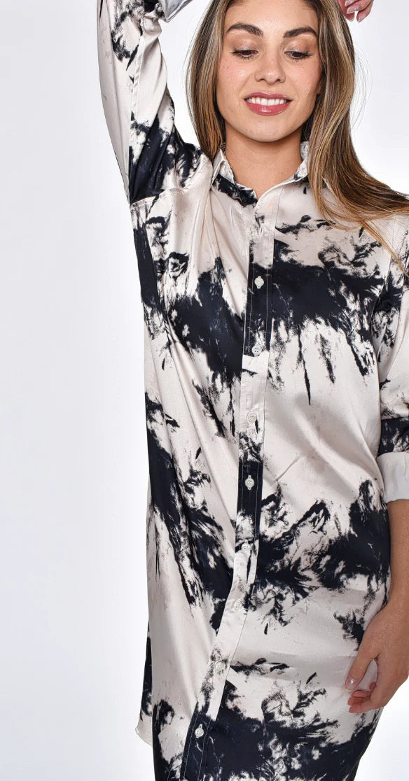 black tie dye dress Black Tie Dye Midi Dress