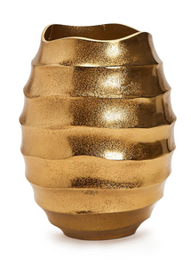 12" Golden Wave Vase - Recycled Aluminum