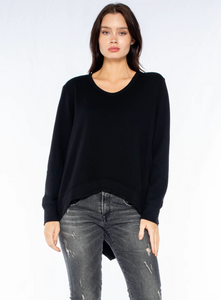 Black Longsleeve Basic Backslant Sweatshirt