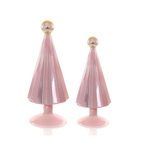 PLEATED TREE-SMALL LIGHT PINK GOLD SET/2