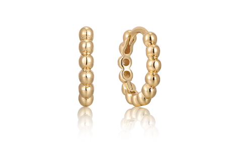 Gold Orb Huggie Hoop Earrings