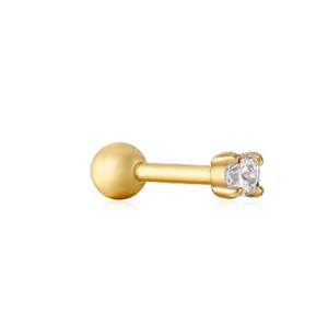 Gold Sparkle Barbell Single Earring