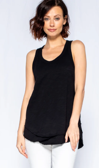 Shrunken Shirttail Black Tank
