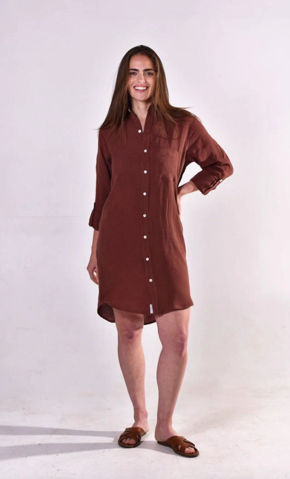 Brown Tencel Mini Dress