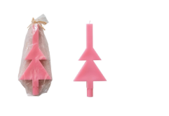 10" Unscented Tree Shaped Taper Candles in Box - Pink