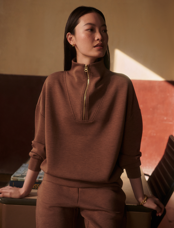 Golden Bronze Marl Hawley Half Zip Sweat