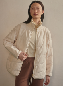 Ivory Libby Plush Quilt Jacket