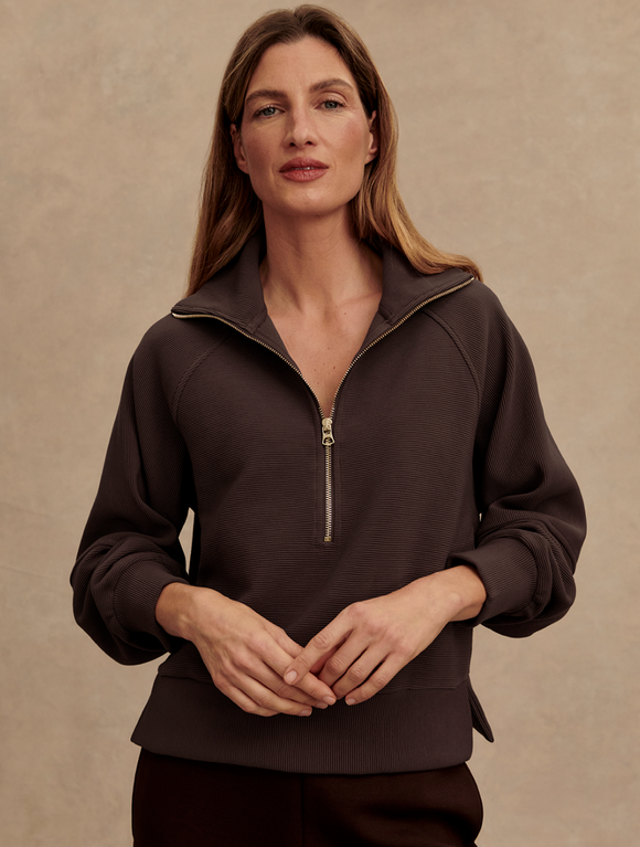 Coffee Bean Milano Half Zip Sweat
