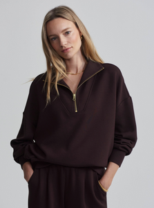 Coffee Bean Hawley Half Zip Sweat