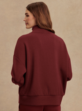 New Maroon Hawley Half Zip Sweat