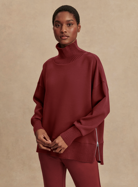 New Maroon Barker High Neck Sweat
