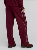 Maroon Banner Brushed Rib Pintuck Pant 30