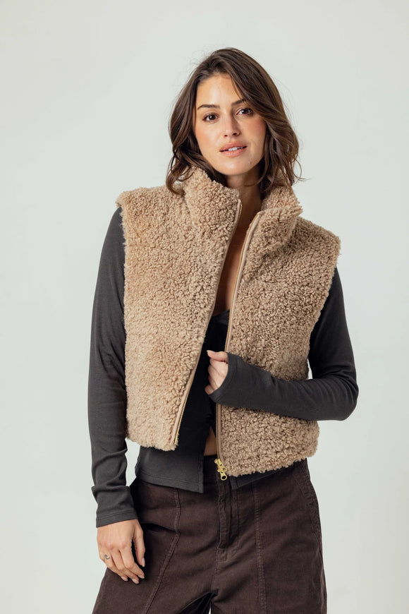 Latte Sherpa Cecily Vest