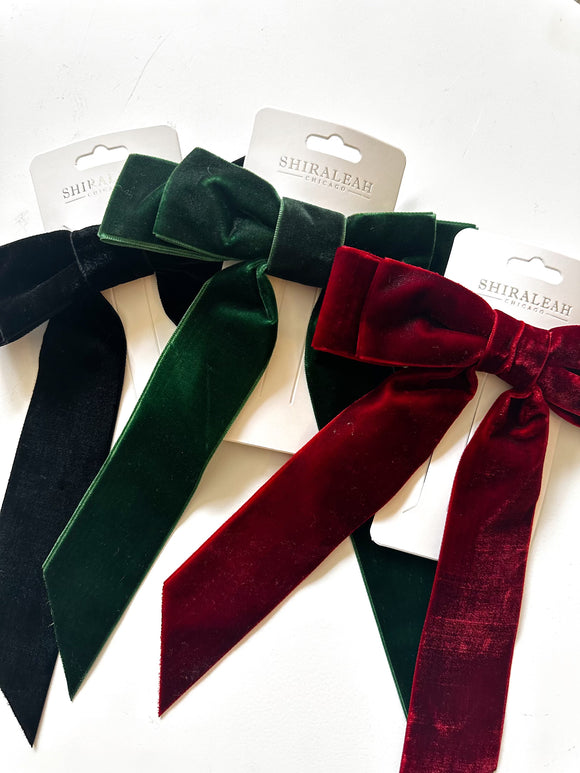 Velvet Bow Clip