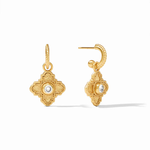 Malta Corinth Hoop & Charm Earring Pearl