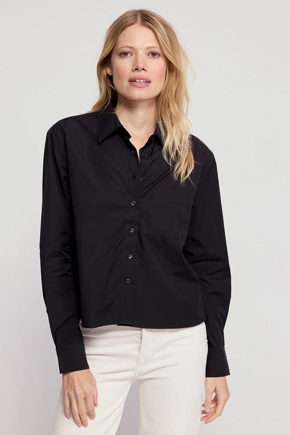 Black Long Sleeve Boxy Crop