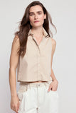 Taupe The Boxy Cropped Sleeveless Shirt