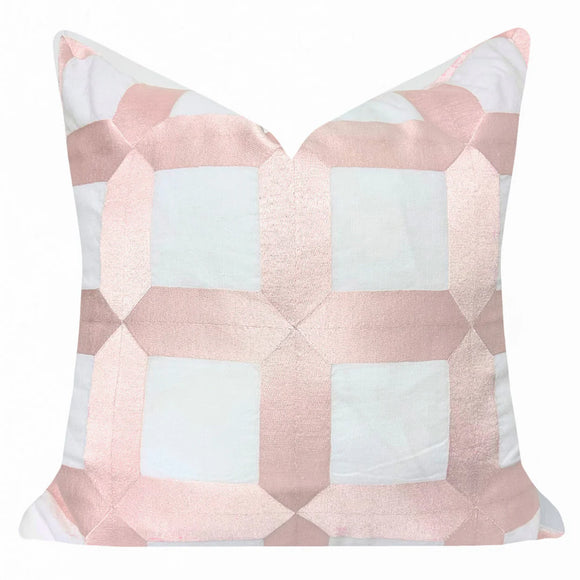 22x22 Embroidered Square Lattice Pillow