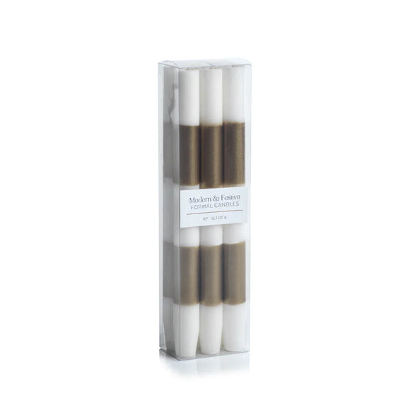 Modern & Festive Gold Formal Candles Set of 6