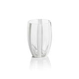 Portofino Stemless Glass w/ White Stripes