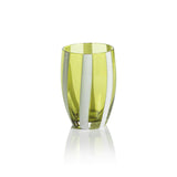 Portofino Stemless Glass w/ White Stripes