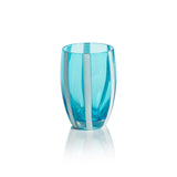 Portofino Stemless Glass w/ White Stripes