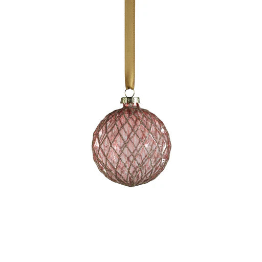 Harlequin Glass Ornament in Plum