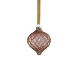 Harlequin Glass Ornament in Plum