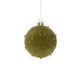Glass Felt Ball Ornament w/ Gold Studs
