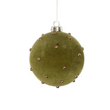Glass Felt Ball Ornament w/ Gold Studs