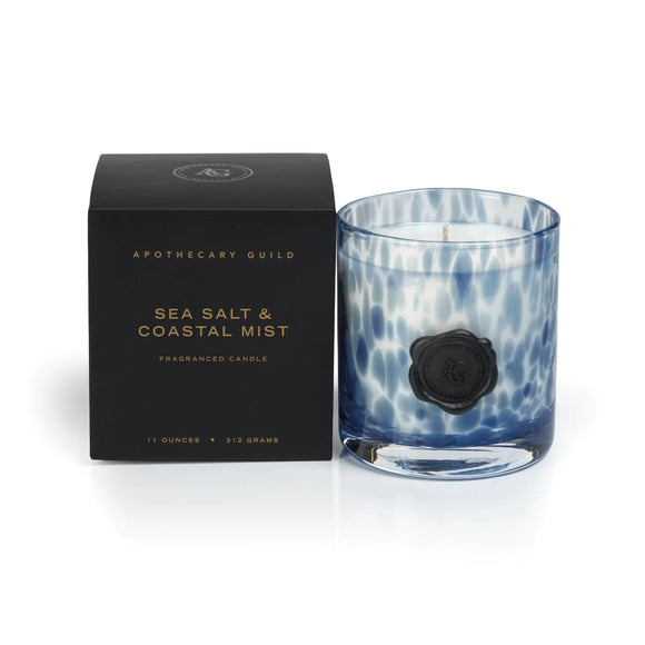 AG OPAL GLASS CANDLE JAR IN GIFT BOX-SEA SALT COASTAL MIST
