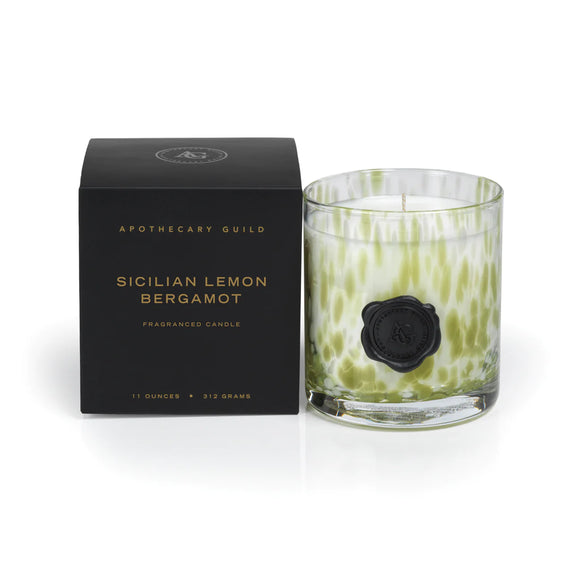 AG OPAL GLASS CANDLE JAR IN GIFT BOX- SICILIAN LEMON BERGAMOT