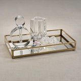 Celine Metal-Edged Mirrored Glass Vanity Tray