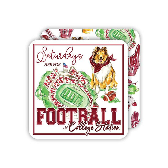 Saturdays are for Football in College Station Square Coaster