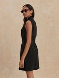 Black Polyanna Half-Zip Dress