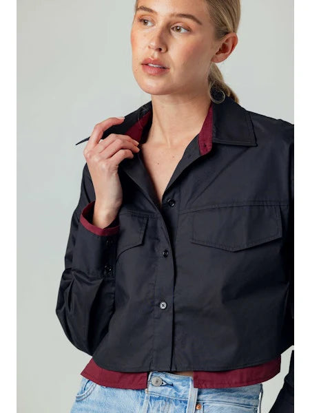 Black/Burgundy Odile Shirt