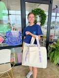 Sorority Large Canvas Tote Bag: Phi Mu